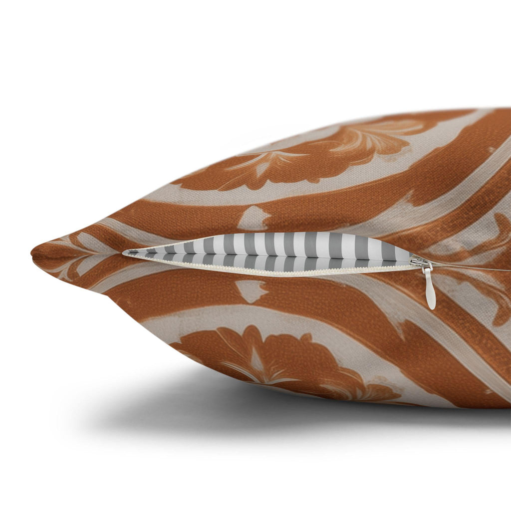 French Country Damask Pillow Cover: Terracotta Rust Vintage Style Farmhouse Accent