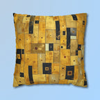Cubism Pillow Cover: Gold Amber Mosaic, Modern Art Cushion