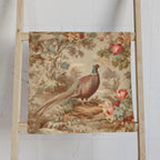French Country Pheasant Hand Towel: Vintage Style Toile Bird Design for Kitchen or Bath