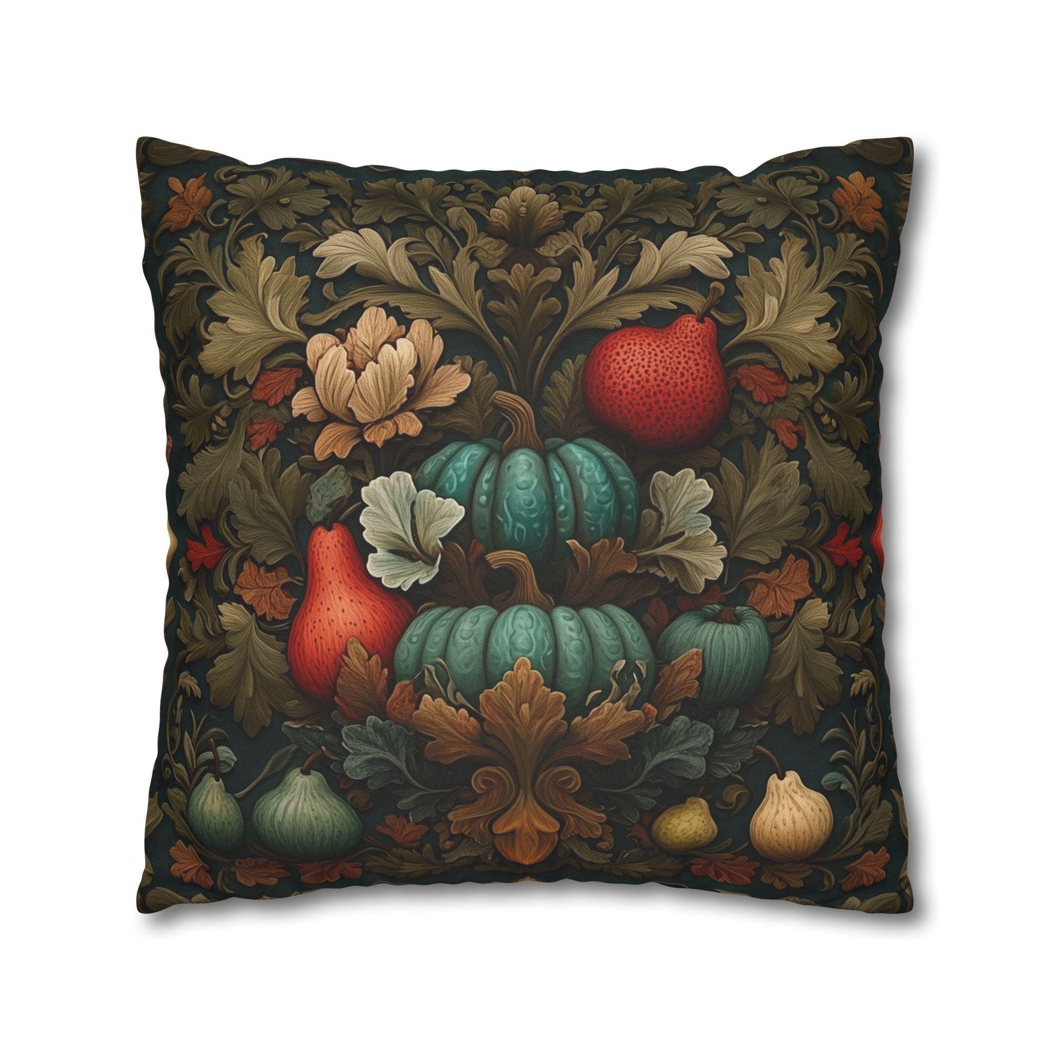 William Morris Inspired Pumpkin Pillow Cover: Art Nouveau Fall Decor
