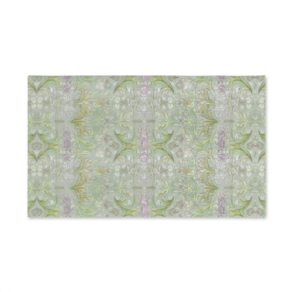 William Morris inspired Hand Towel: Soft Sage Botanical with Muted Lavender