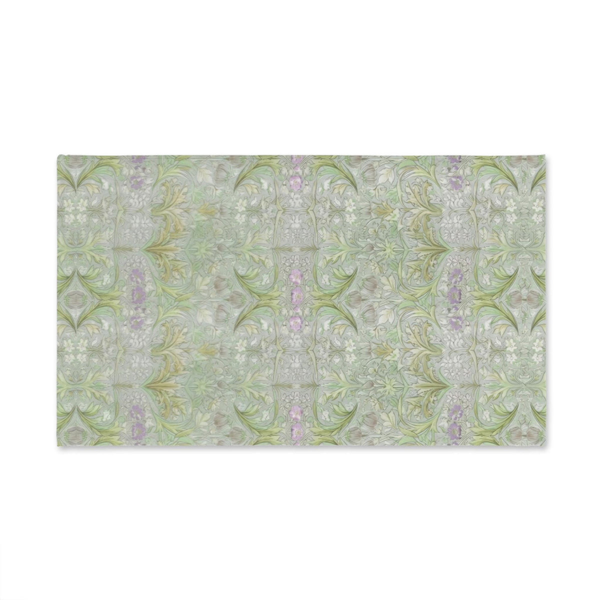 William Morris inspired Hand Towel: Soft Sage Botanical with Muted Lavender