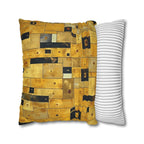Cubism Pillow Cover: Gold Amber Mosaic, Modern Art Cushion