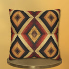 Southwestern Geometric Pillow Cover - Warm Tones, Layered Diamond Pattern