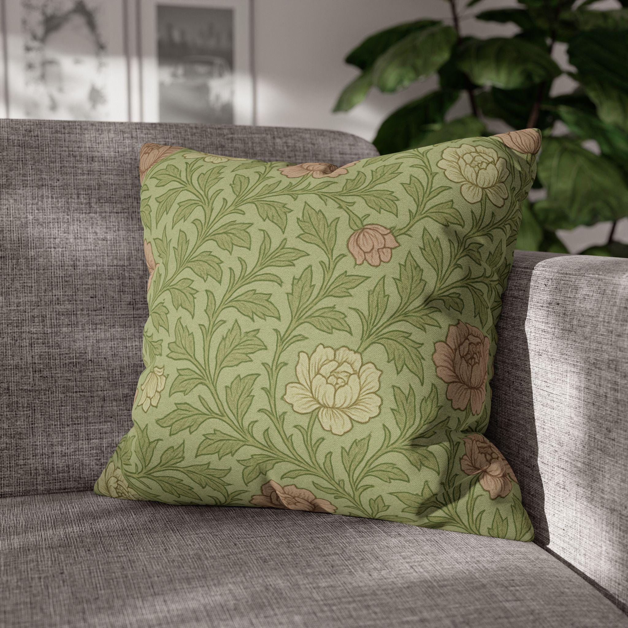 Vintage Style Floral Pillow Cover: French Country Chateau Charm, William Morris Inspired Cottagecore Decor