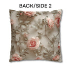 Pink Rose Throw Pillow Cover - Botanical Blush Design
