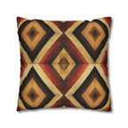 Southwestern Geometric Pillow Cover - Warm Tones, Layered Diamond Pattern