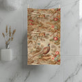 French Country Pheasant Hand Towel: Vintage Style Toile Bird Design for Kitchen or Bath