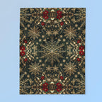 Elegant Golden Snowflake Poinsettia Fleece Blanket: Christmas Decor & Cozy Winter Gift