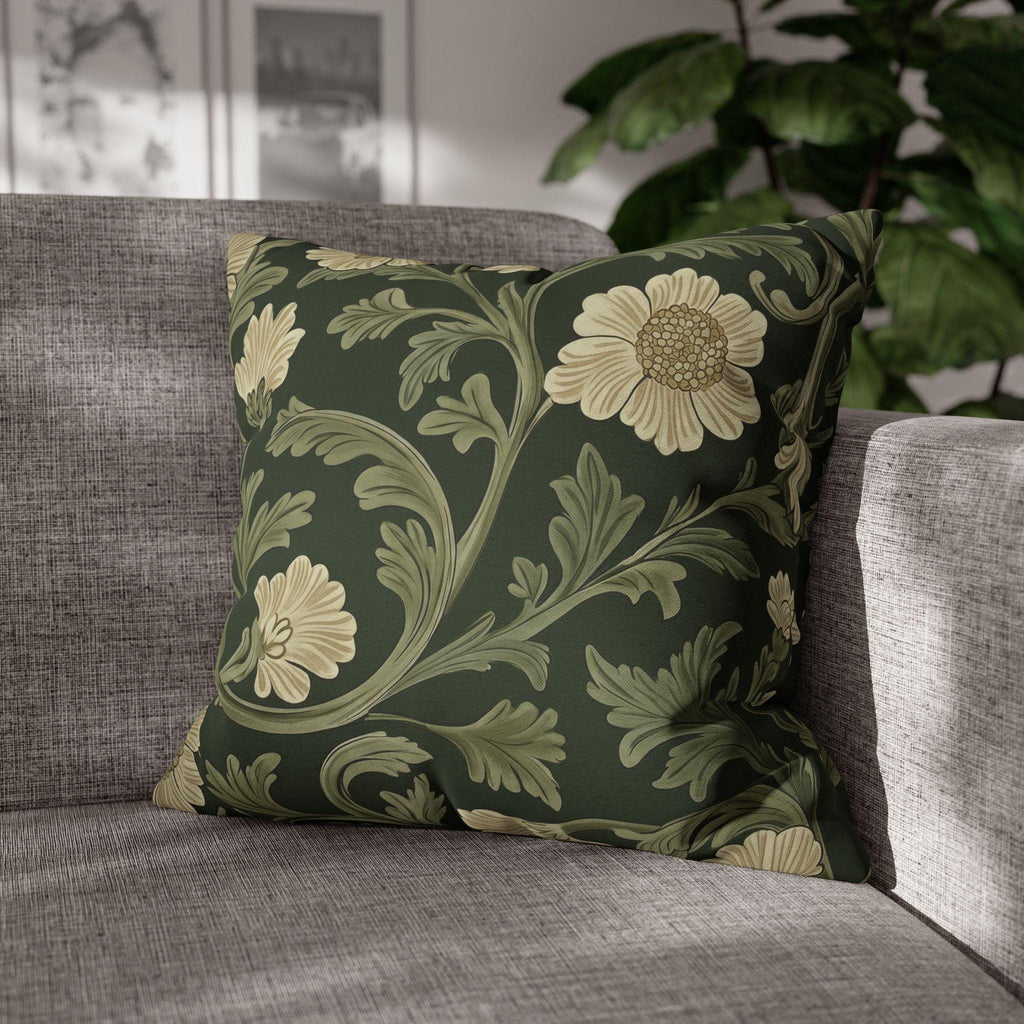 William Morris Pillow Cover: Lodden  Inspired  Sage & Cream Botanicals