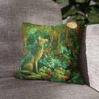 William Morris Inspired Pillow Cover: Full Moon Woodland Wolf Design