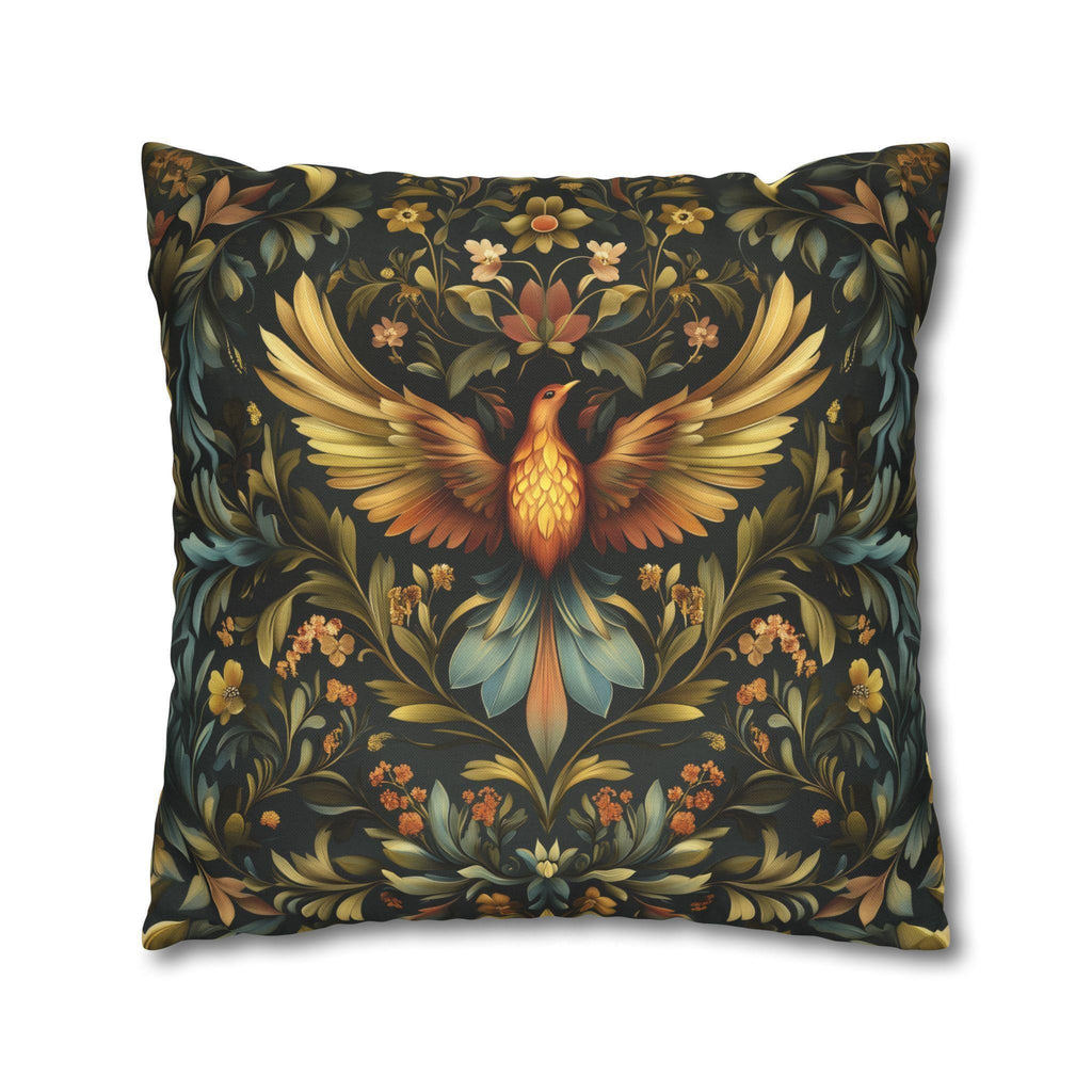 William Morris Phoenix Pillow Cover: Majestic Firebird Arts and Crafts Decorative Accent