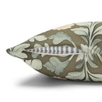 William Morris Inspired Botanical Pillow Cover: Sage, Cream & Peach Floral Pattern Cushion Case