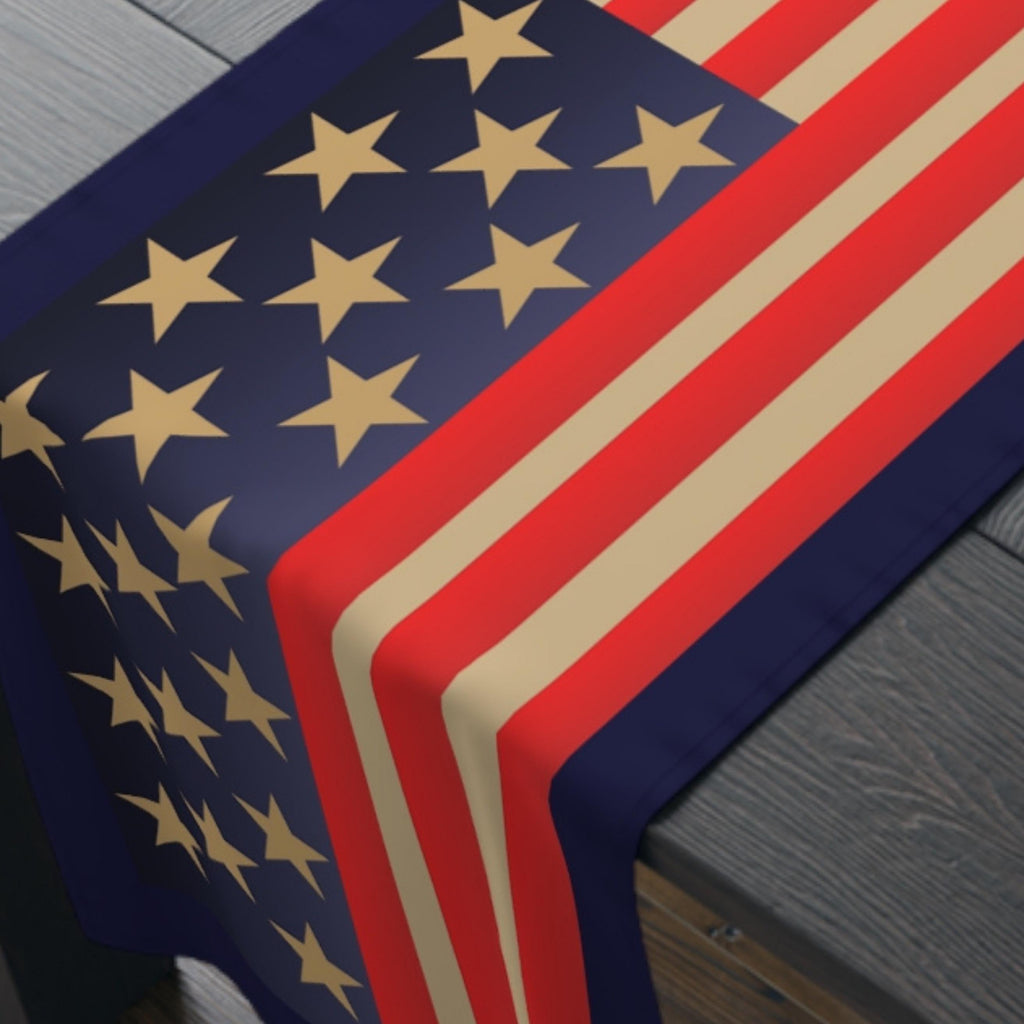 Patriotic Table Runner: US 250th Anniversary - Stylized American Flag 1776-2026