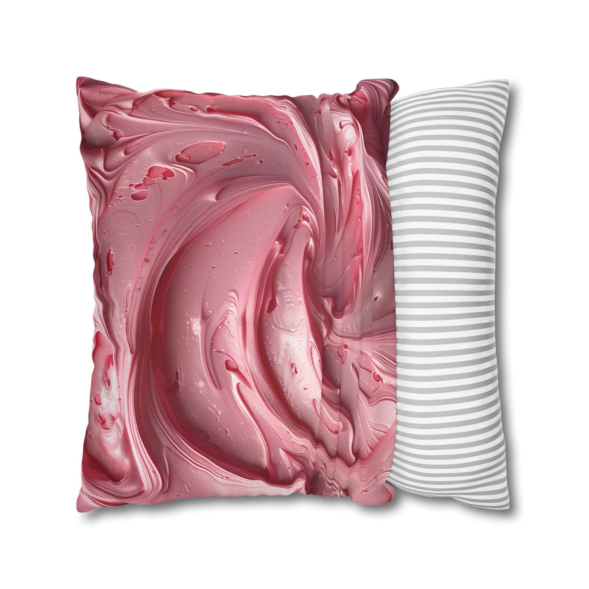 Strawberry Frosting Pillow Cover, Pink Cake Design, Sweet Home Decor