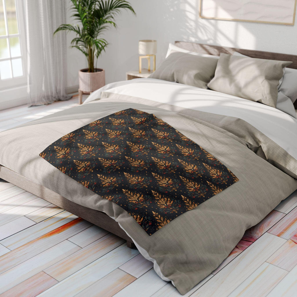 William Morris Christmas Tree Fleece Blanket: Holiday Throw