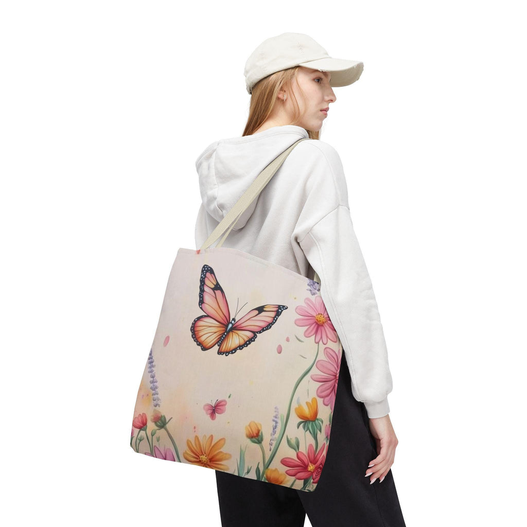 Monarch Butterfly Garden Tote: Floral Spring Nature Bag