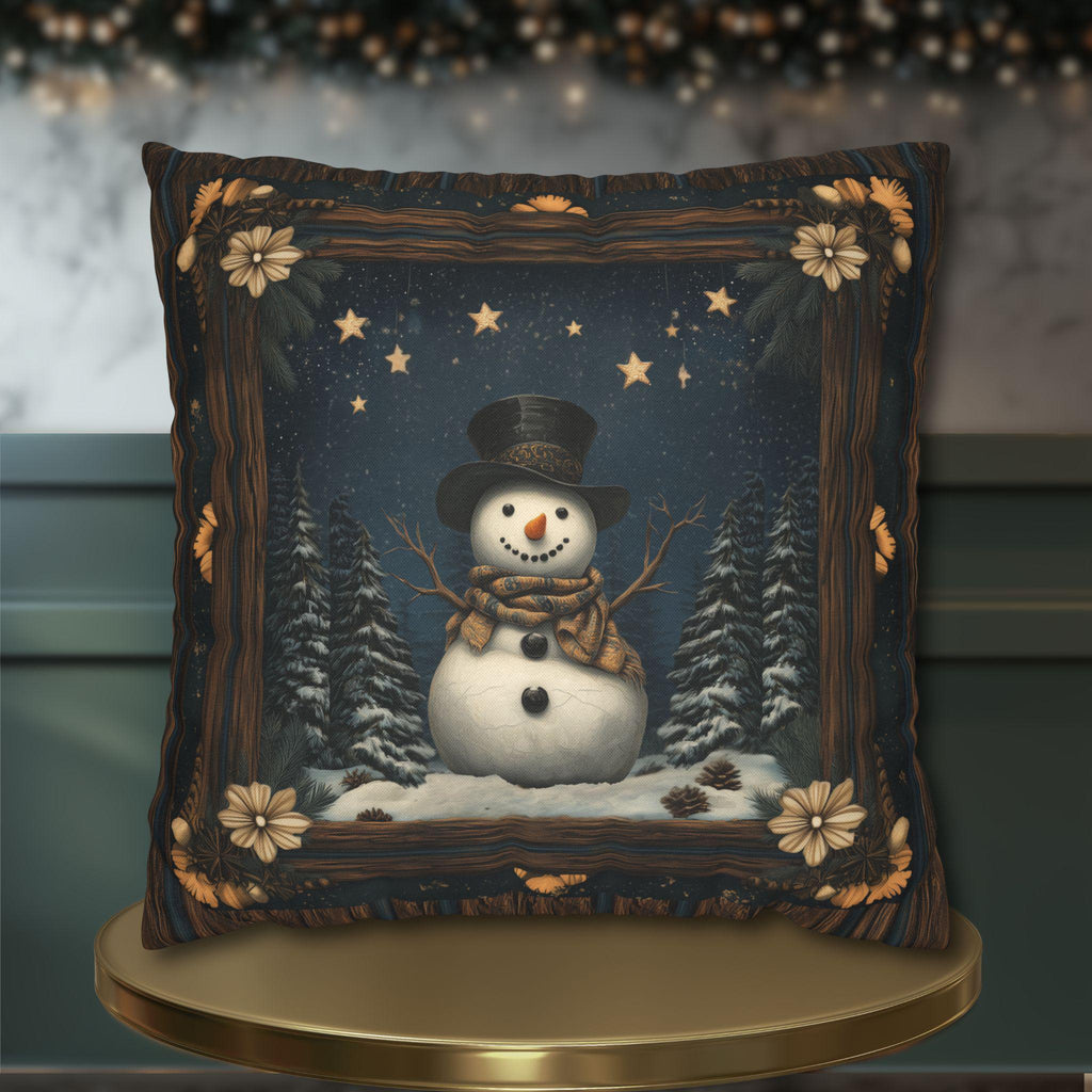 William Morris Snowman Pillow Cover: Christmas Decorative Throw Pillowcase