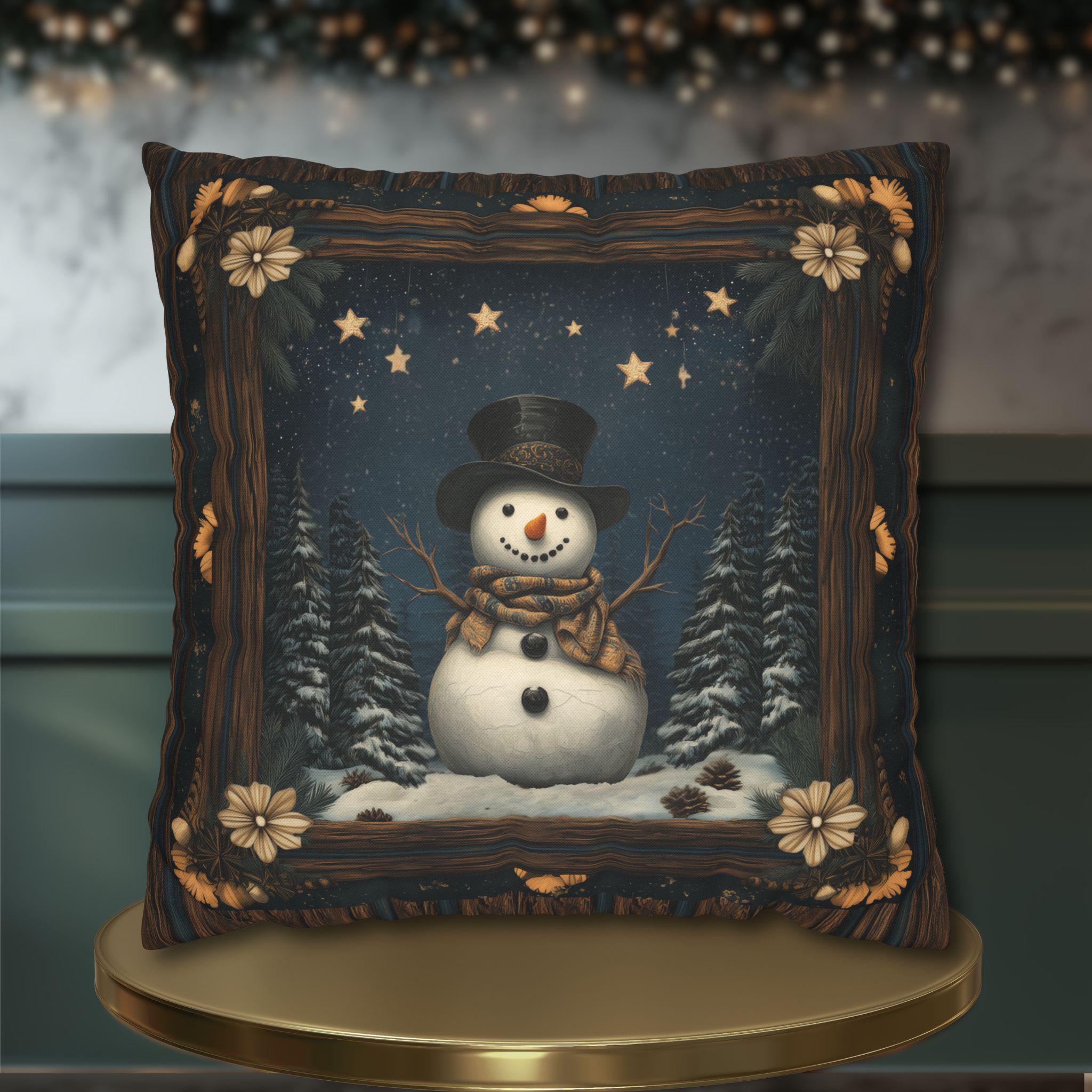 William Morris Snowman Pillow Cover: Christmas Decorative Throw Pillowcase