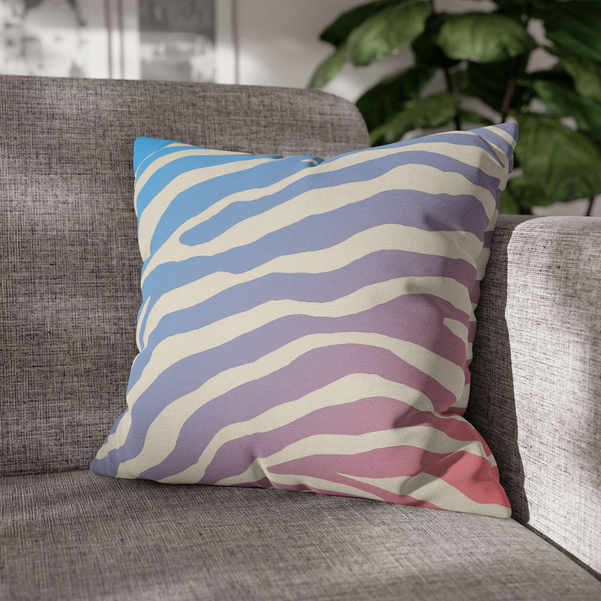 Zebra Stripe Pillow Cover: Cotton Candy Ombre, Pastel Decor