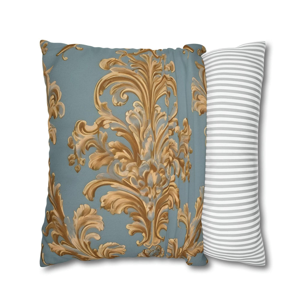 Rococo Accent Pillow Cover: Ornate Gold Leaves (14x14 to 20x20 inches)