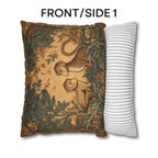 William Morris Style Throw Pillow Cover:  Monkey Jungle Botanical Design