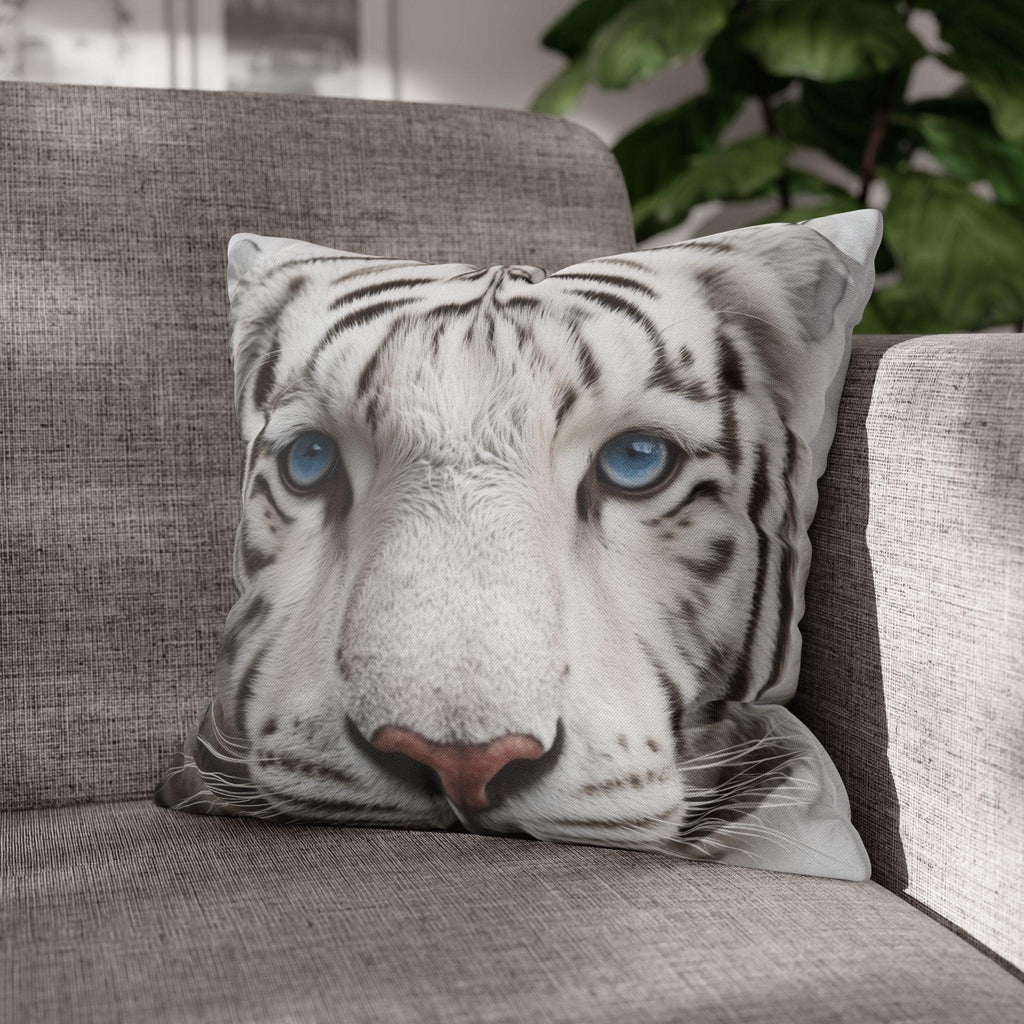 White Tiger Pillow Cover: Bold Wildlife Accent Cushion, Jungle Safari Decor
