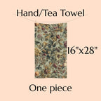 William Morris Inspired Fall Botanical Hand Towel: Sage Mint, Wine, Wheat
