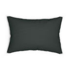 William Morris Inspired Christmas Lumbar Pillow: Rustic Santa Snowman Woodland Pine & Holly Illustration
