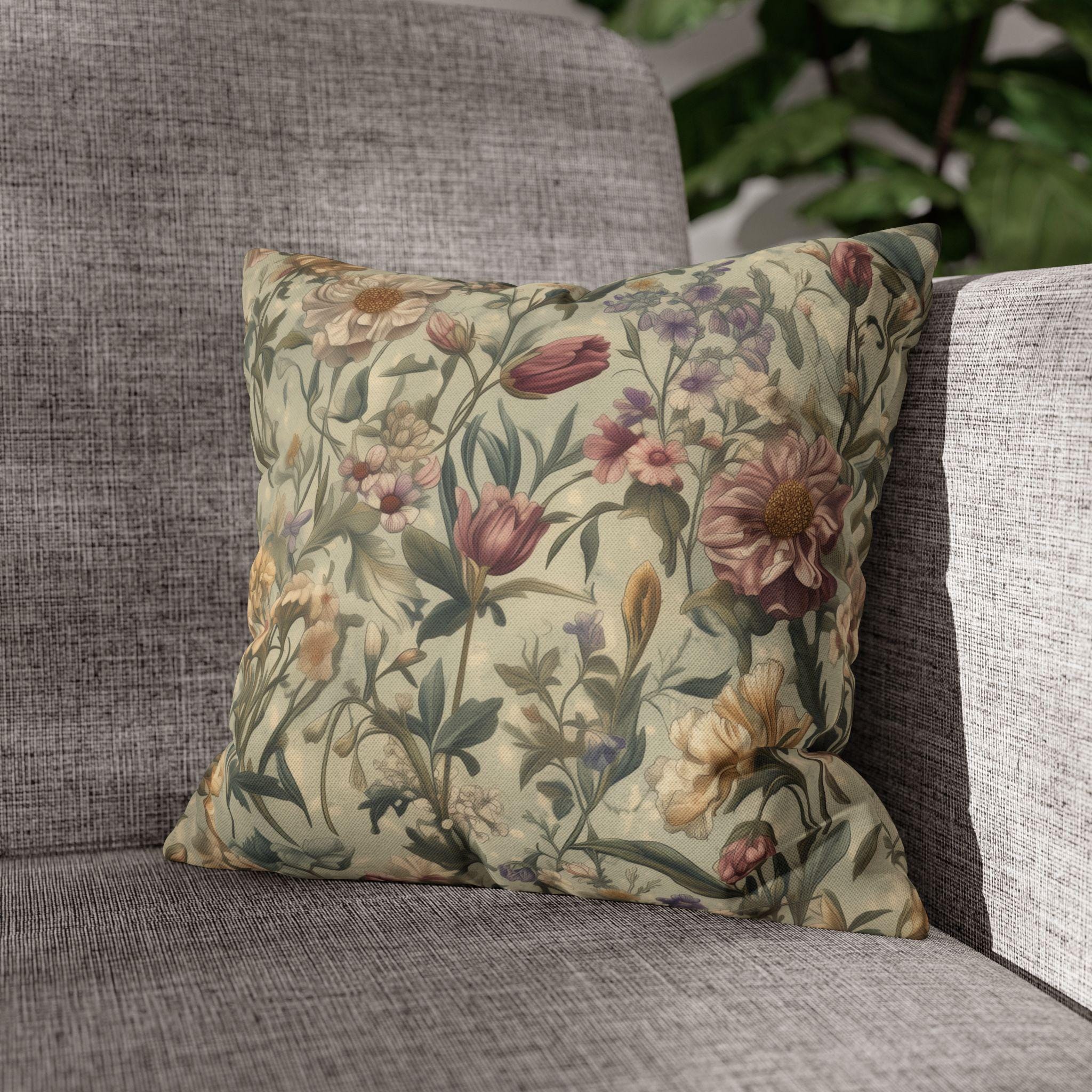 William Morris Inspired Botanical Tapestry Pillowcase: Arts and Crafts Floral Cushion Cover
