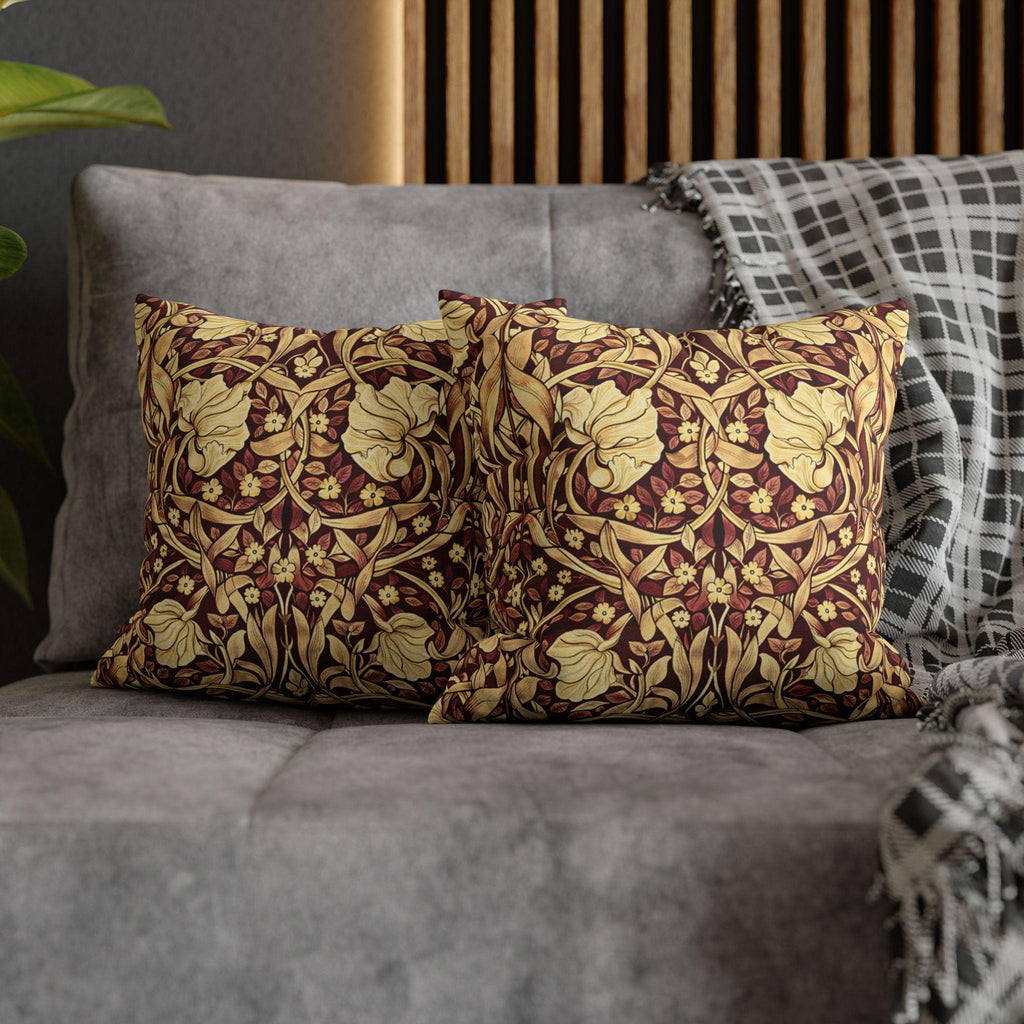 William Morris Pillow Cover: Burgundy Champagne Vintage Pimpernel Reconstructed