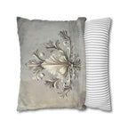 Rococo Acanthus Leaf Pillowcase, Elegant Beige Cream & Gray Classical European Art Inspired
