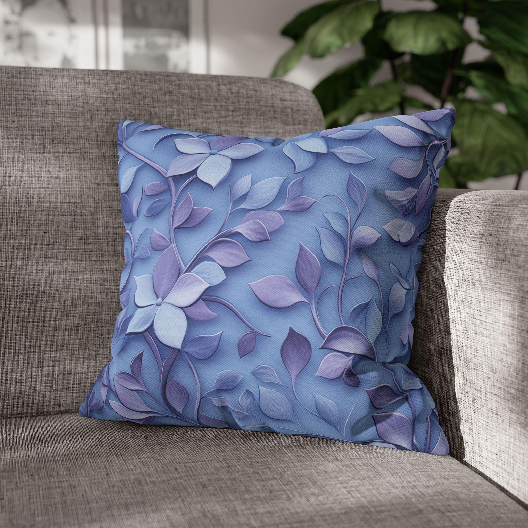 Lavender Botanical Pillow Cover: Elegant William Morris Inspired Pillowcase