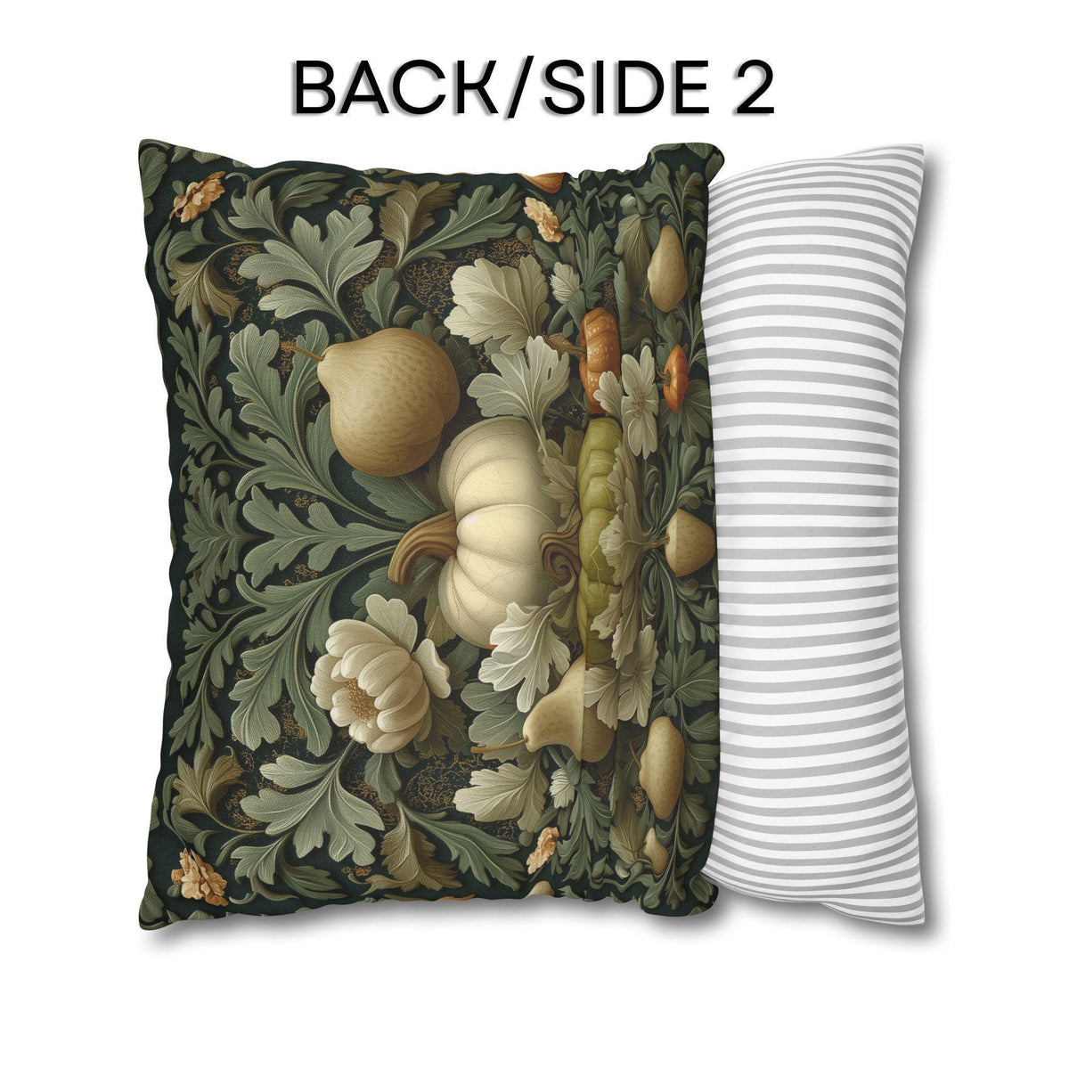 William Morris Inspired Pillow Cover: Vintage Style Autumn Tapestry in Sage and Cream