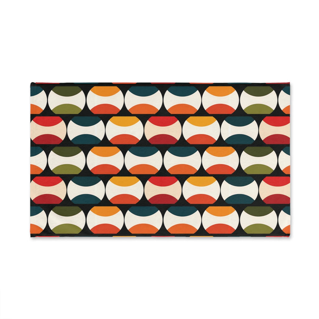 Bauhaus Hand Towel: Retro Mid Century Modern Bold Geometric Design
