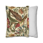 Vintage  Style William Morris Hummingbird Botanical Pillow Cover: Traditional Floral Bird Cushion Home Accent