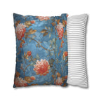 Chinoiserie Pillow Cover: Vintage Inspired Floral Peonies on Blue