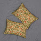 William Morris Strawberry Thief Inspired Lumbar Pillow: Sage, Terracotta, Cream Pillow