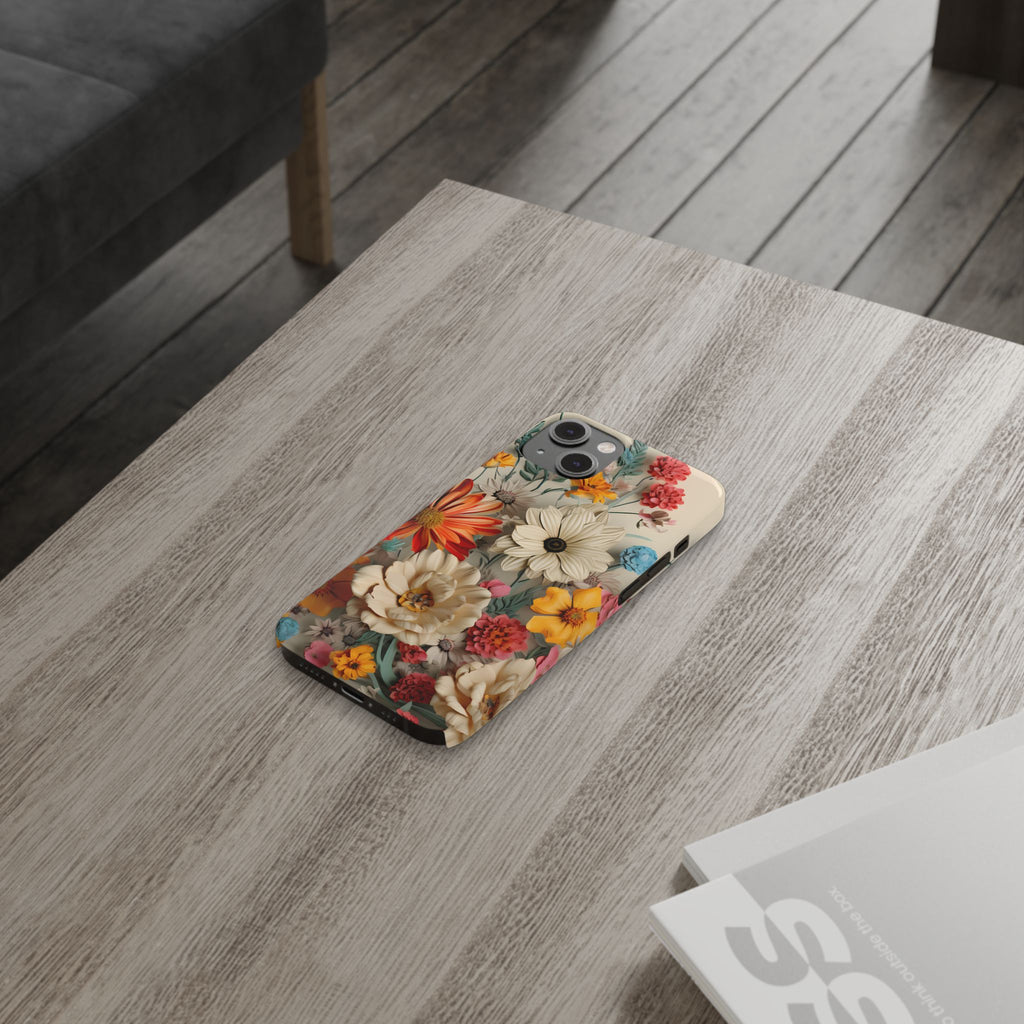 Wildflower iPhone Case: Vintage Style Floral Design, Slim Protective Cover