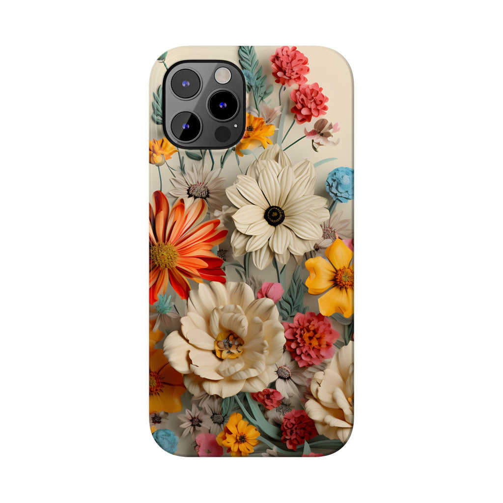 Wildflower iPhone Case: Vintage Style Floral Design, Slim Protective Cover