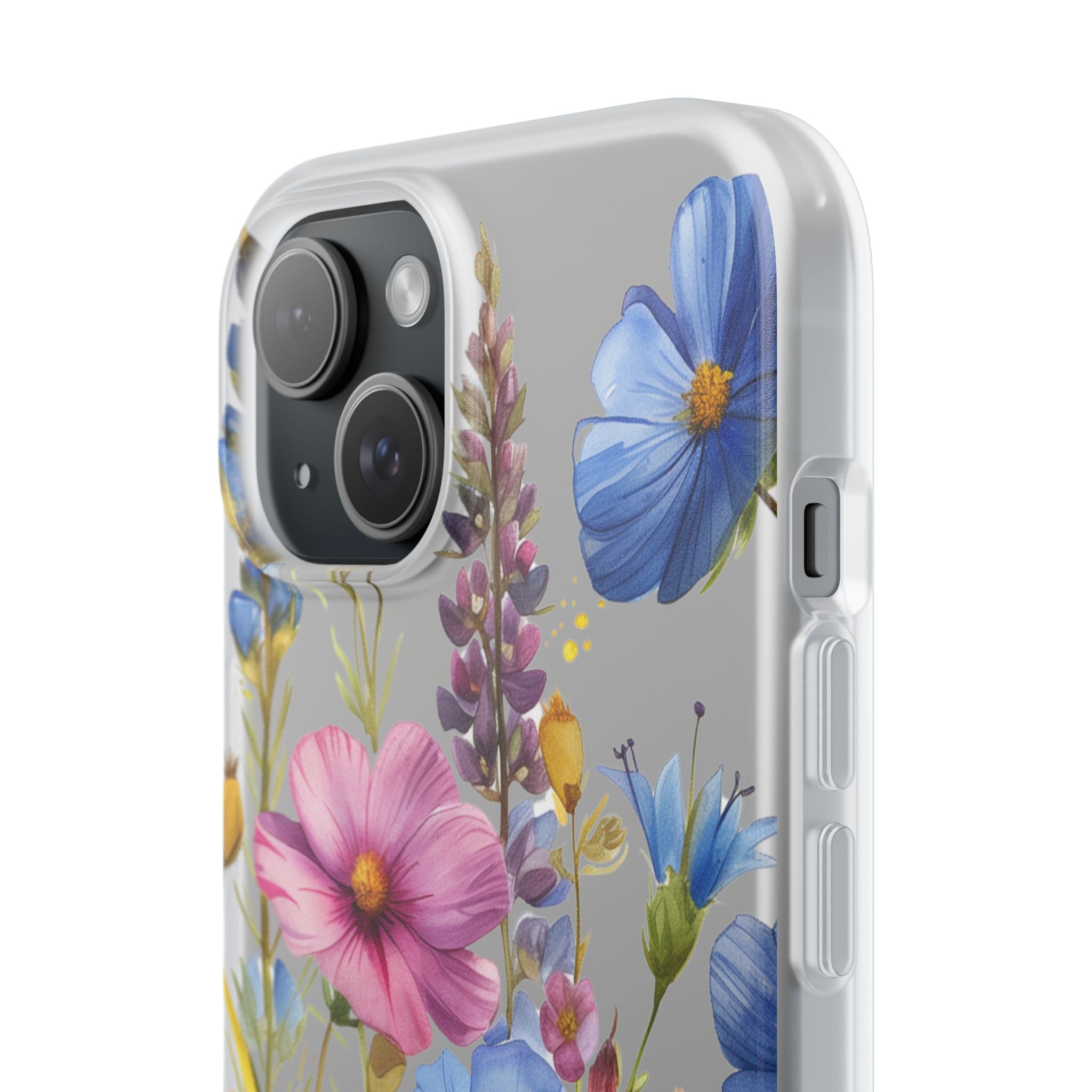 Floral Phone Case: Slim Matte TPU Cover, Wildflower Garden