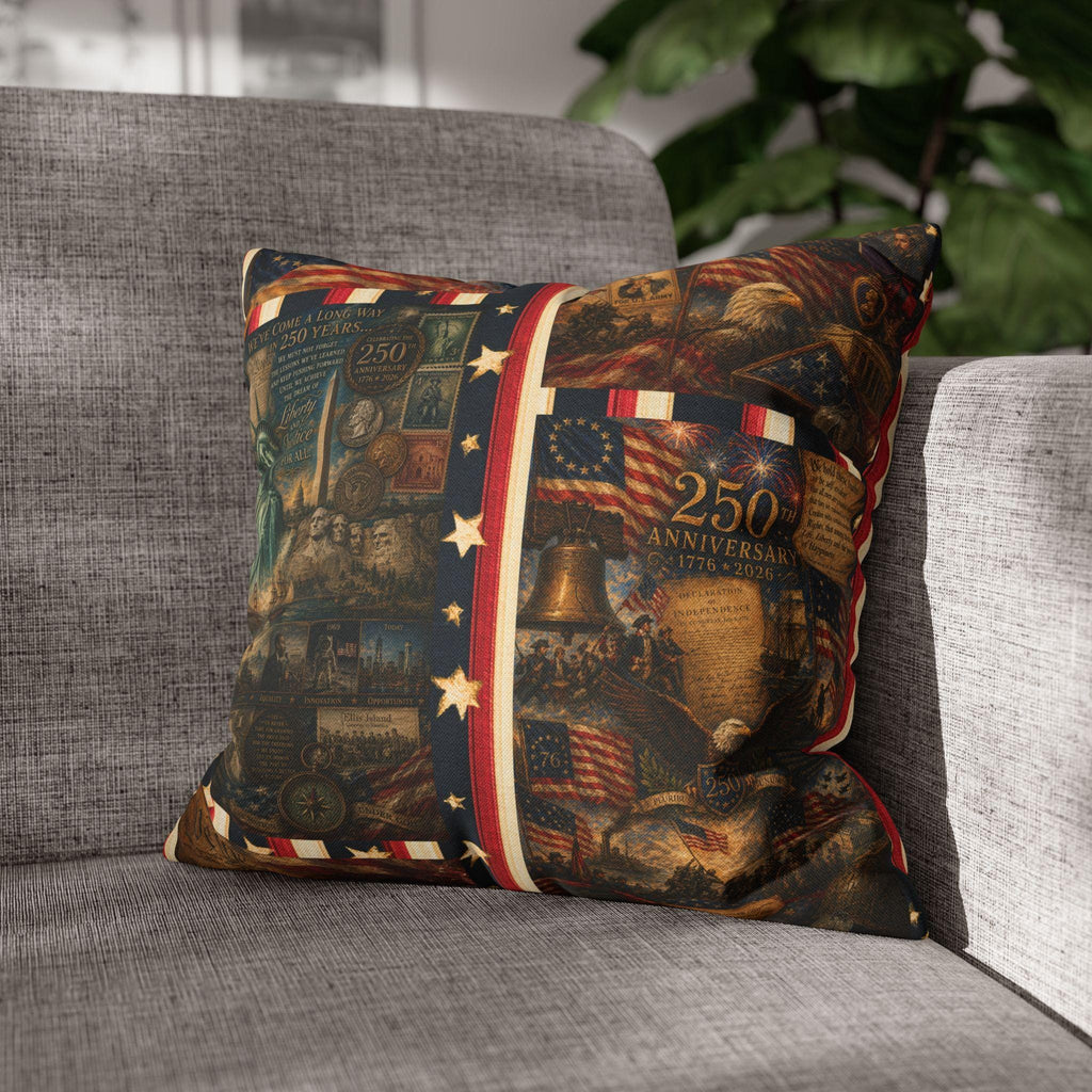 Patriotic Pillow Cover: USA 250th Anniversary Decor