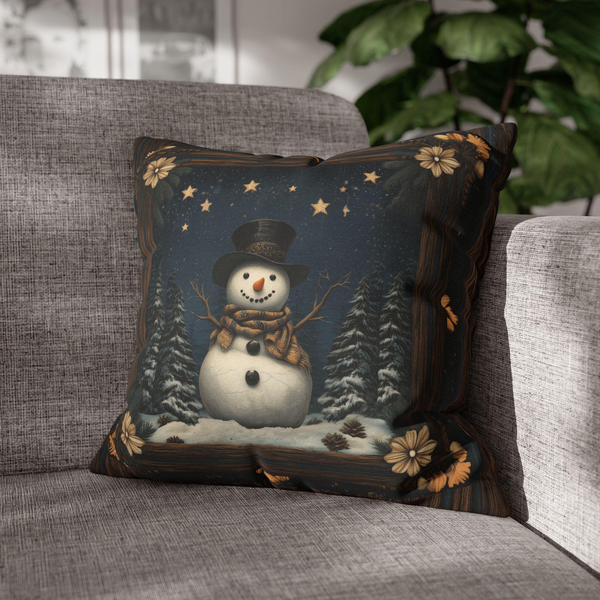 William Morris Snowman Pillow Cover: Christmas Decorative Throw Pillowcase