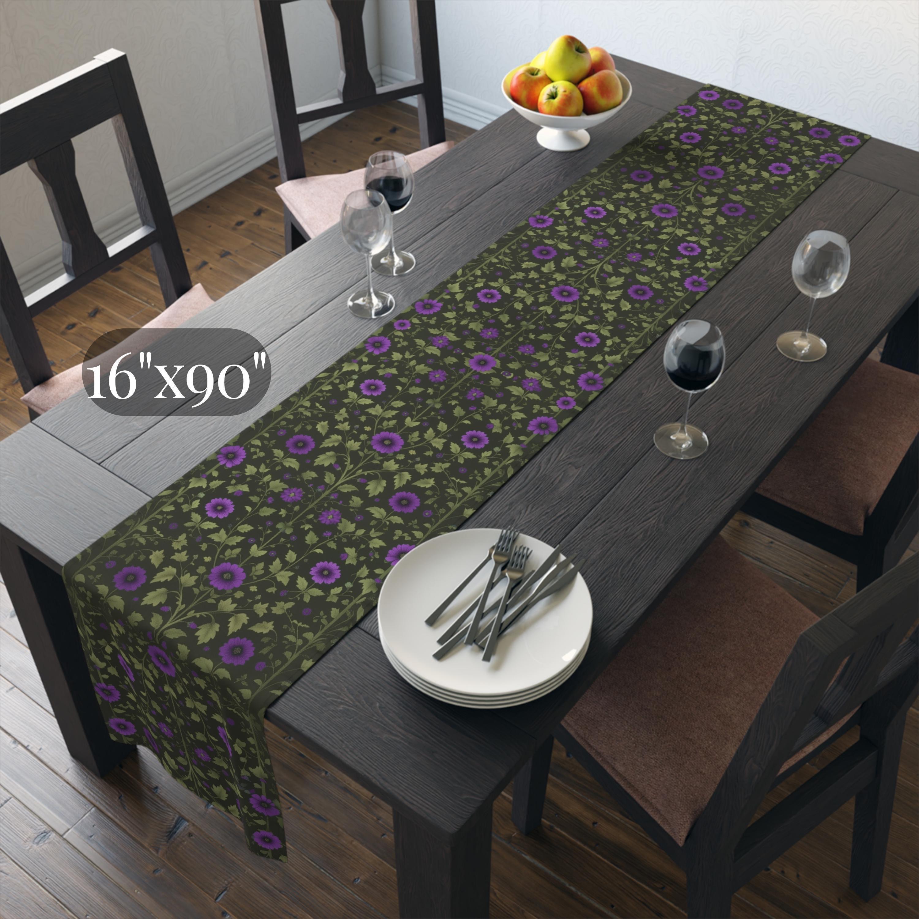 Elegant William Morris Arts and Crafts Floral Table Runner: 7 Colorway Choices