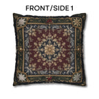 Baroque Christmas Pillow Cover: Burgundy Gold Navy Ornate Winter Damask, Traditional Holiday Decor