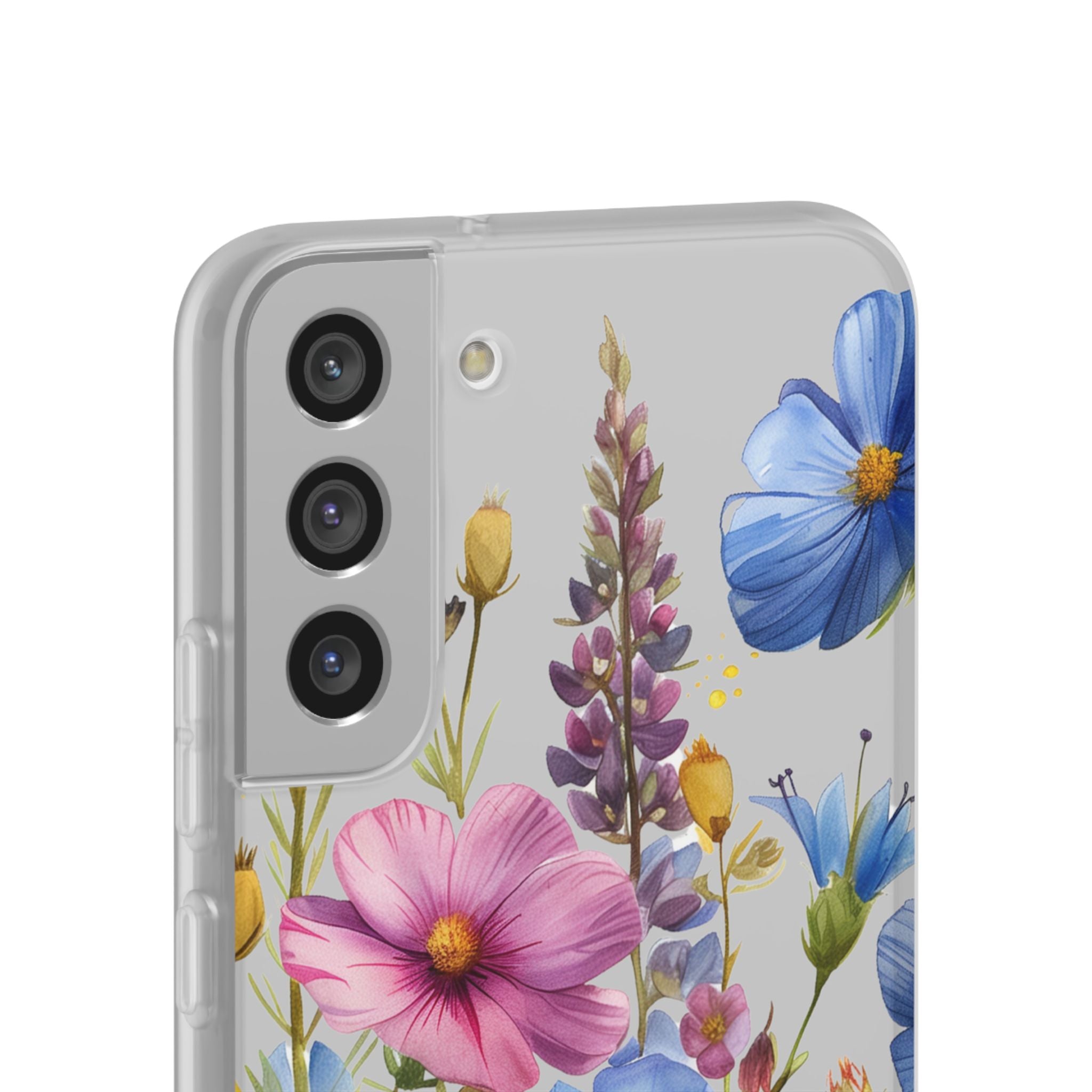 Floral Phone Case: Slim Matte TPU Cover, Wildflower Garden