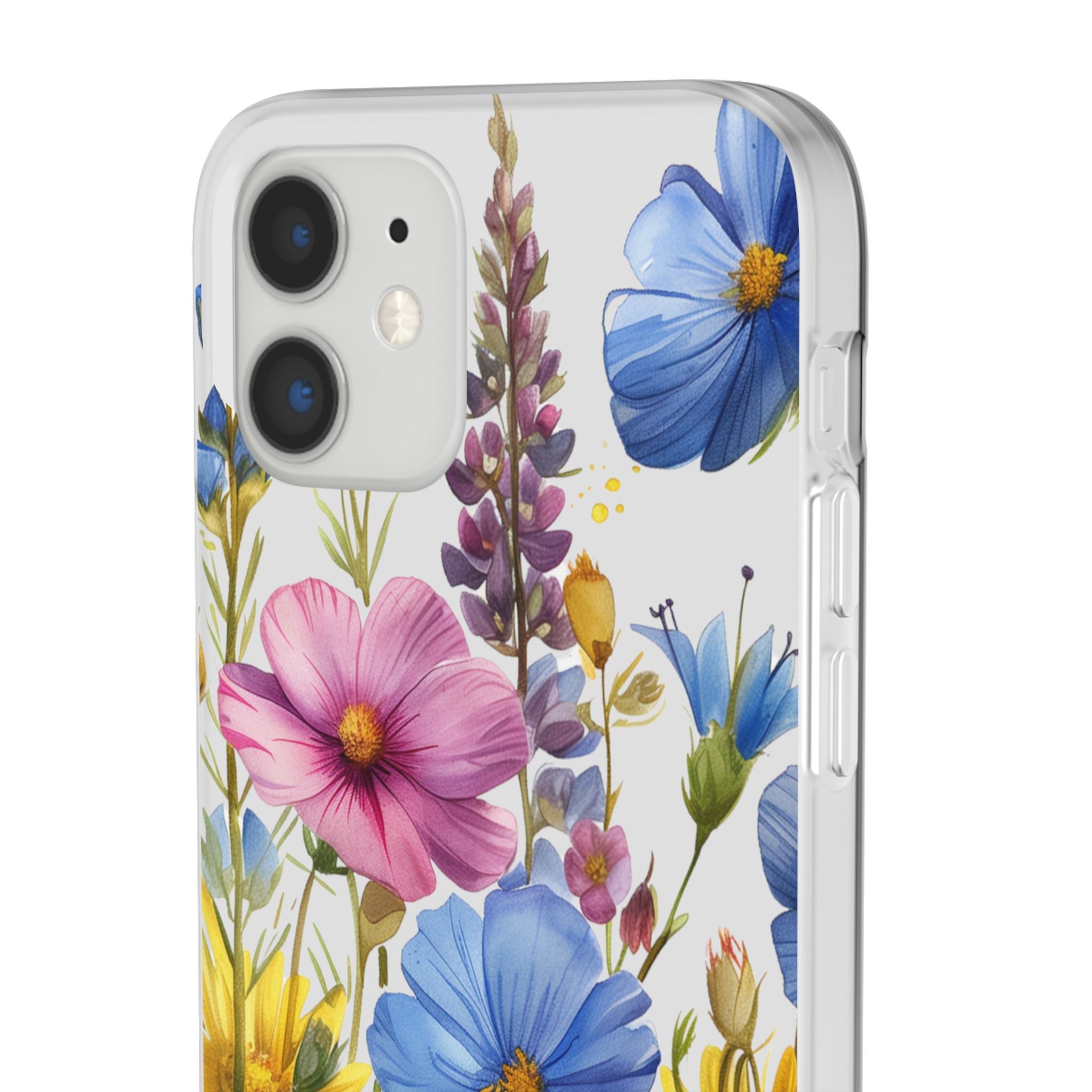 Floral Phone Case: Slim Matte TPU Cover, Wildflower Garden