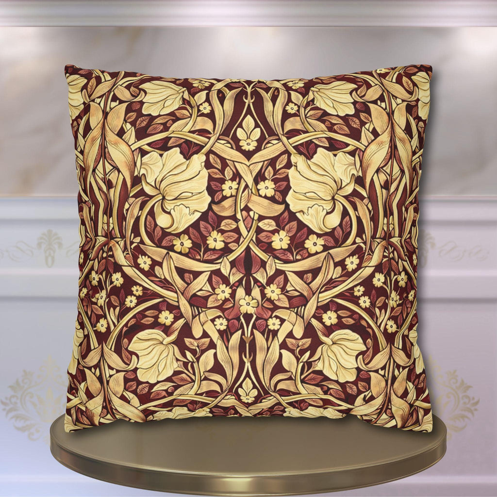 William Morris Pillow Cover: Burgundy Champagne Vintage Pimpernel Reconstructed