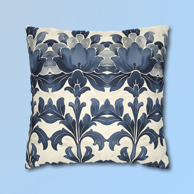 Blue Floral Throw Pillow Cover: French Country Farmhouse Decor