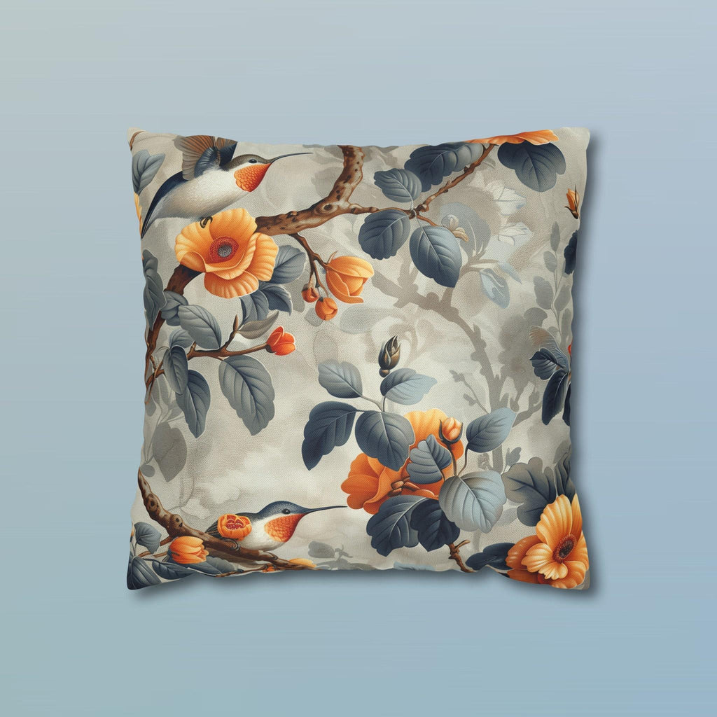 Botanical William Morris Pillow Cover - Hummingbird and Floral Print